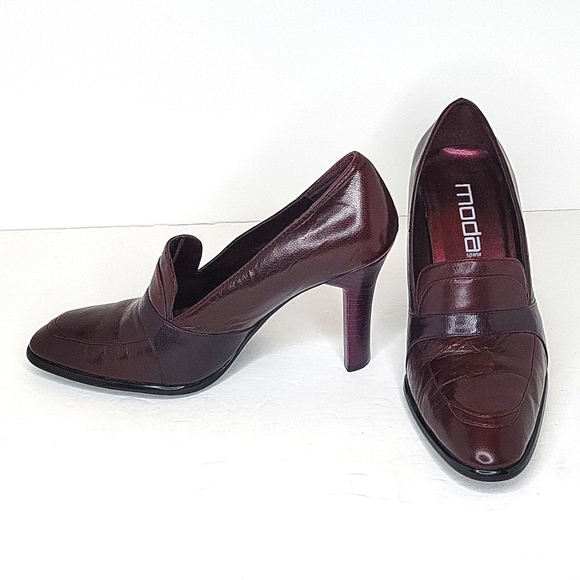 MODA SPANA Leather HIGH Heel Pumps Slip-on Loafer 7M - Picture 2 of 15